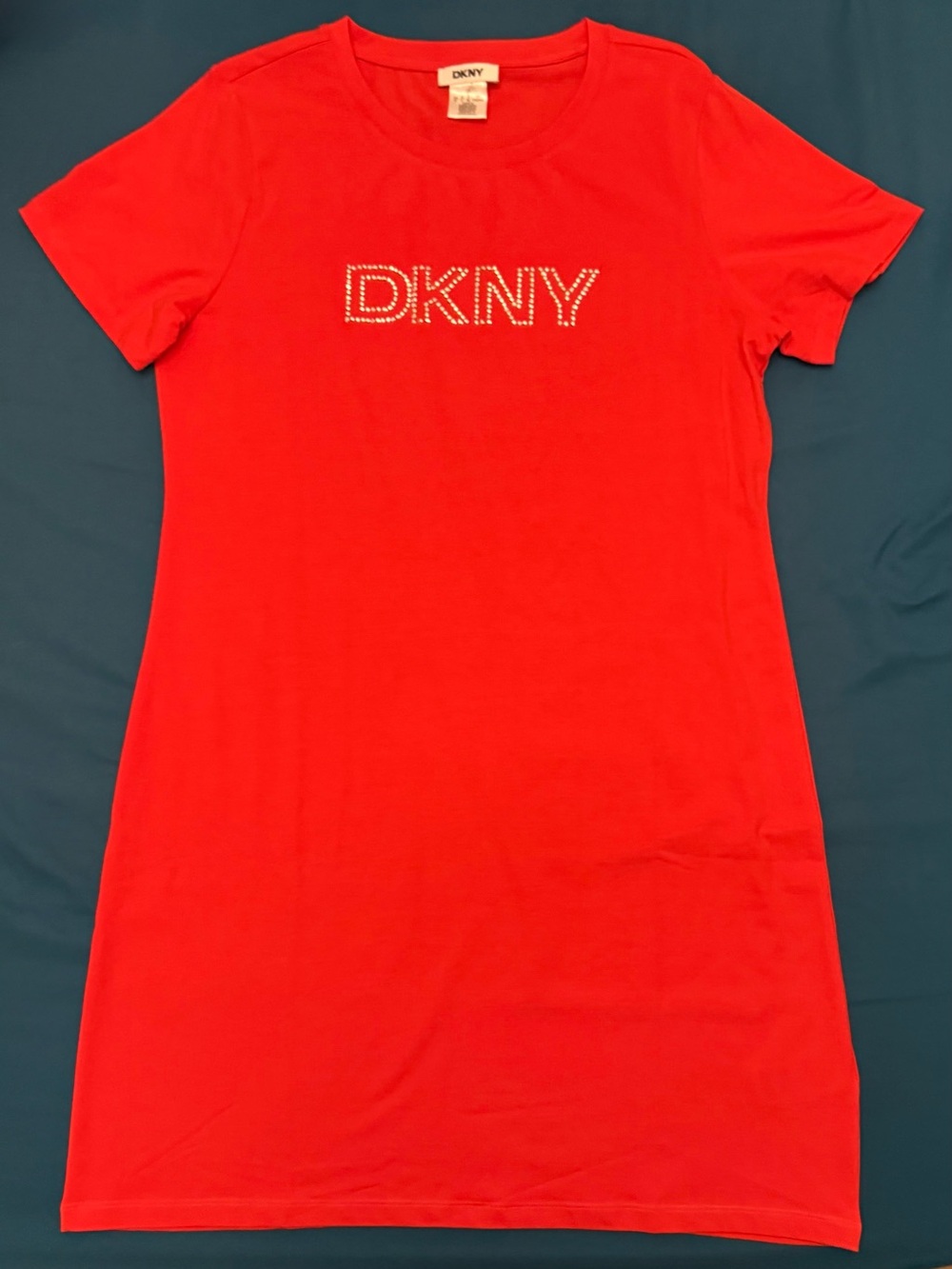 DKNY Red Crewneck Logo Tee